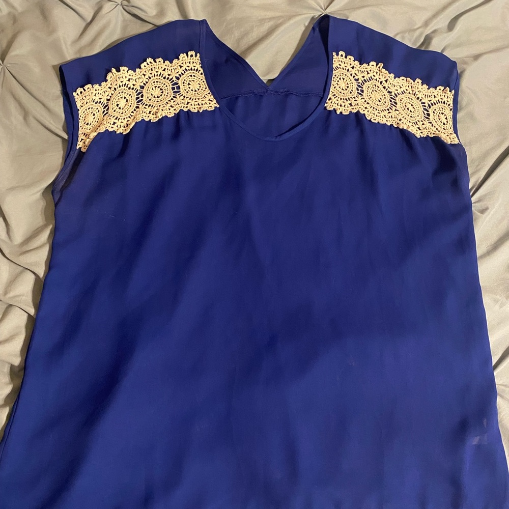 Blue top with lace